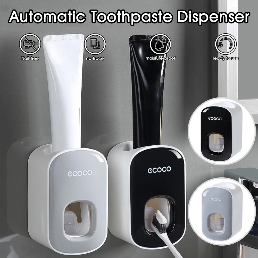 

Automatic Toothpaste Dispenser Wall Mounted Dust-proof Children Adult Squeezer for Bathroom Punch Free Bathroom Accessories