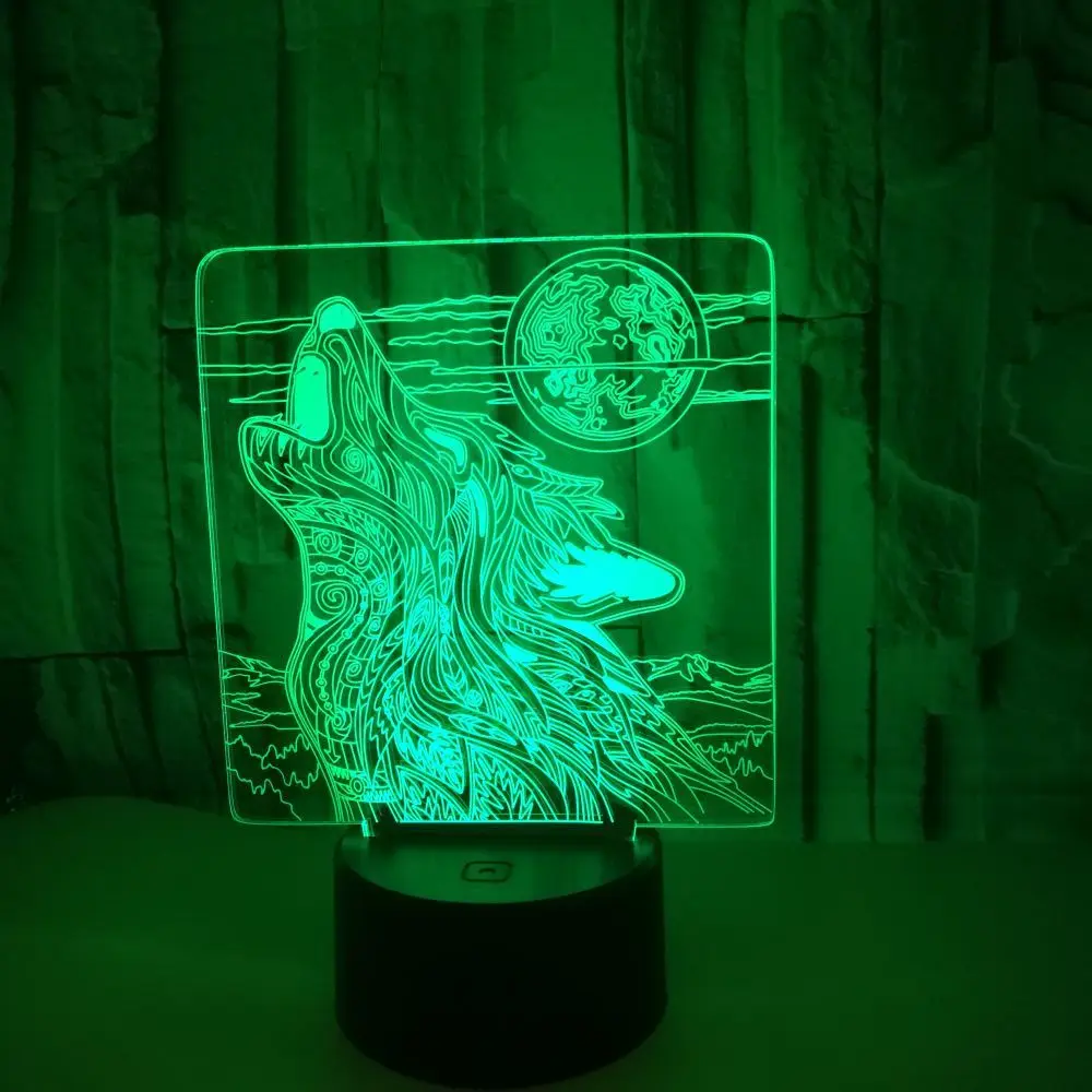 

Bluetooth Speaker Light led 3d Night Light Wolf Moon Modelling usb Table Desk Lamp for Children Gift Bedroom Decor Lighting
