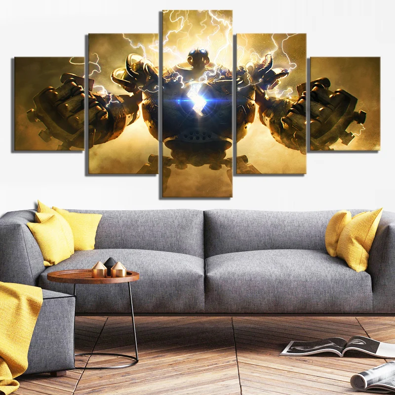 5 панелей робот легенды Лига игра плакат Холст Искусство печатная живопись для
