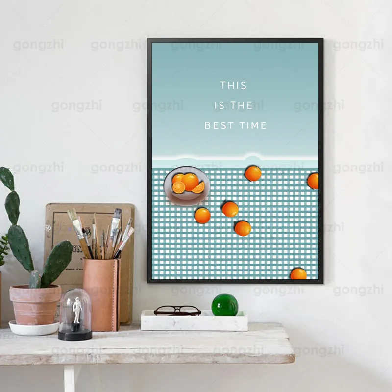 

Abstract Fruit Slice Lemon Balloon Orange Nordic Minimalist Home Poster Frameless Canvas Hd Printing Wall Painting Decoration