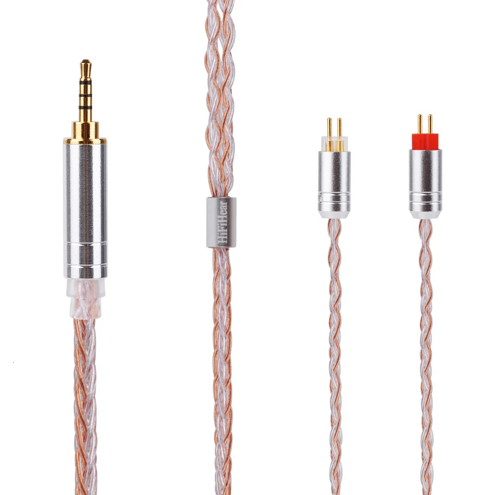 HiFiHear 8 Core посеребренный кабель 2,5/3,5/4,4 мм балансный кабель с MMCX/2pin разъем для LZ A6 HQ12 AS10 ZS10 ZS6 СЖД