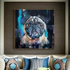 Картина на холсте с изображением милой собаки Мопса