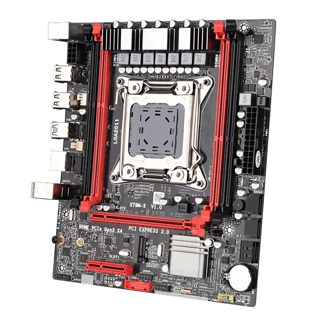 

JINGSHA X79M-S 3.0 чипсет материнская плата LGA 2011 USB3.0 2-канальный DDR3 64G RAM PCI-E для NVME M.2 SSD поддержка памяти REG ECC