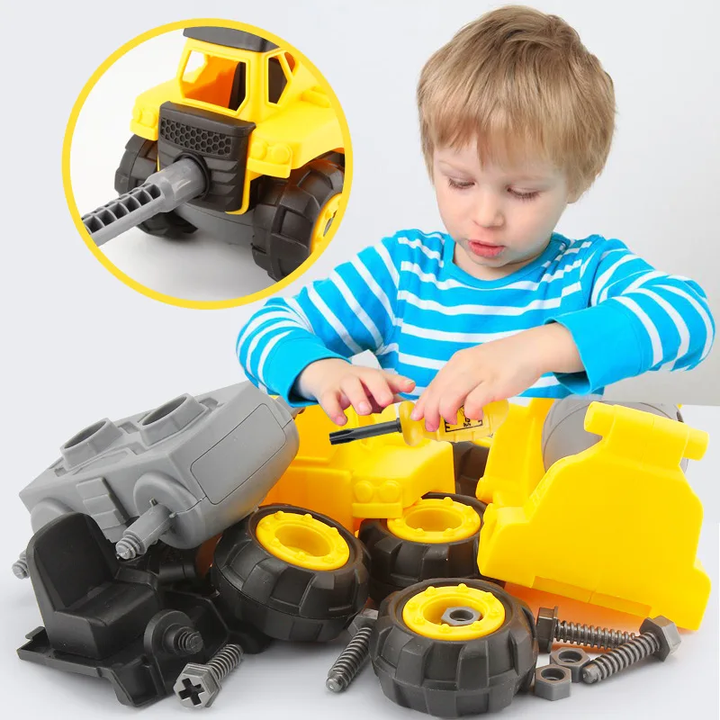 Большой грузовик для разборки детский инженерный Съемная винтовая головоломка в