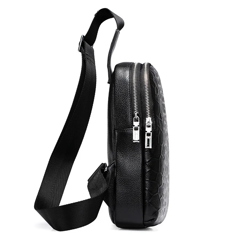 Мужская нагрудная сумка Luensro из натуральной кожи маленькие мессенджеры на плечо