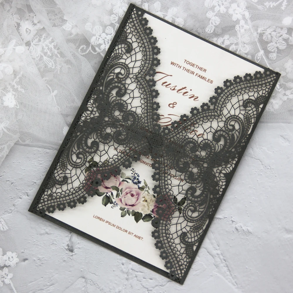 20 шт. свадебные приглашения с лазерной резкой для свадьбы элегантные нежные