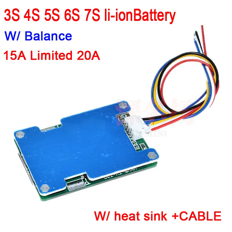 3S 4S 5S 6S 7S 15A предел 20A 18650 ионная литиевая батарея Защитная плата BMS 3 7 V 12V 16 8 21V 25 2 29 4 W