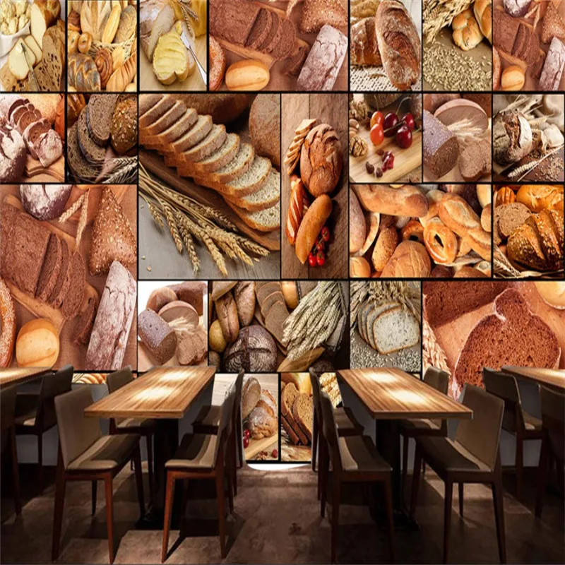 Европейская хлеб 3D фото настенная бумага выпечка кофе десерт магазин Фреска кафе