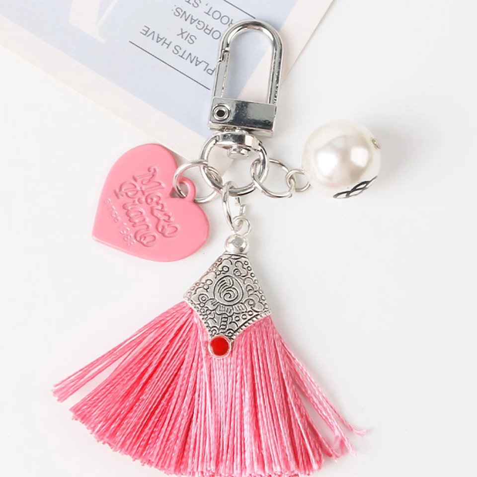 

Cute Vintage Keychains Car Keys Key Chains Bag Decor Colorful Tassel Pendent Charms for Airpods for Samsung Buds for Airdots New