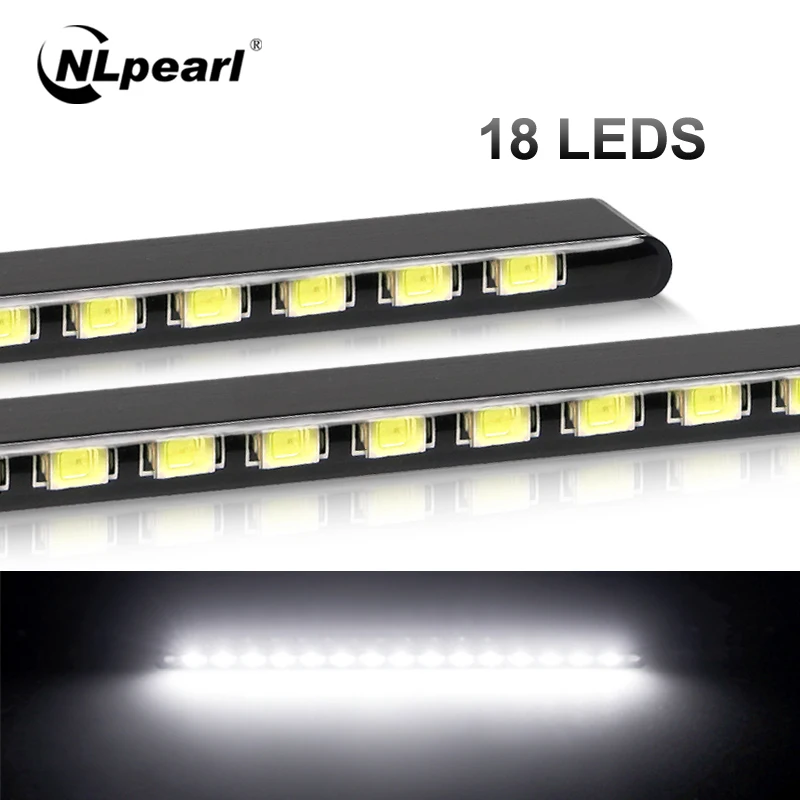 Nlpearl 2x автомобиль светильник сборки Led DRL светодиодный полосы 15/18/21 s 7030SMD ультра