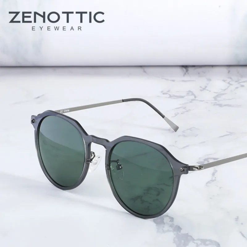 

ZENOTTIC Nylon Titanium Sunglasses Men Vintage Round Polarized Sun Glasses for Women Retro Mirrored UV400 Driving Shades Eyewear