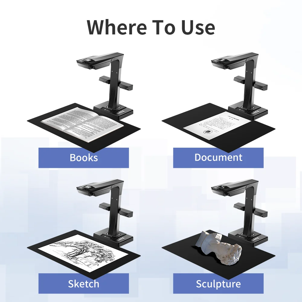 

Book Scanner ET18 Pro A3 A4 Document Scanner with OCR WIFI Function for Mac Windows Convert to PDF/Searchable PDF/Word/TIFF