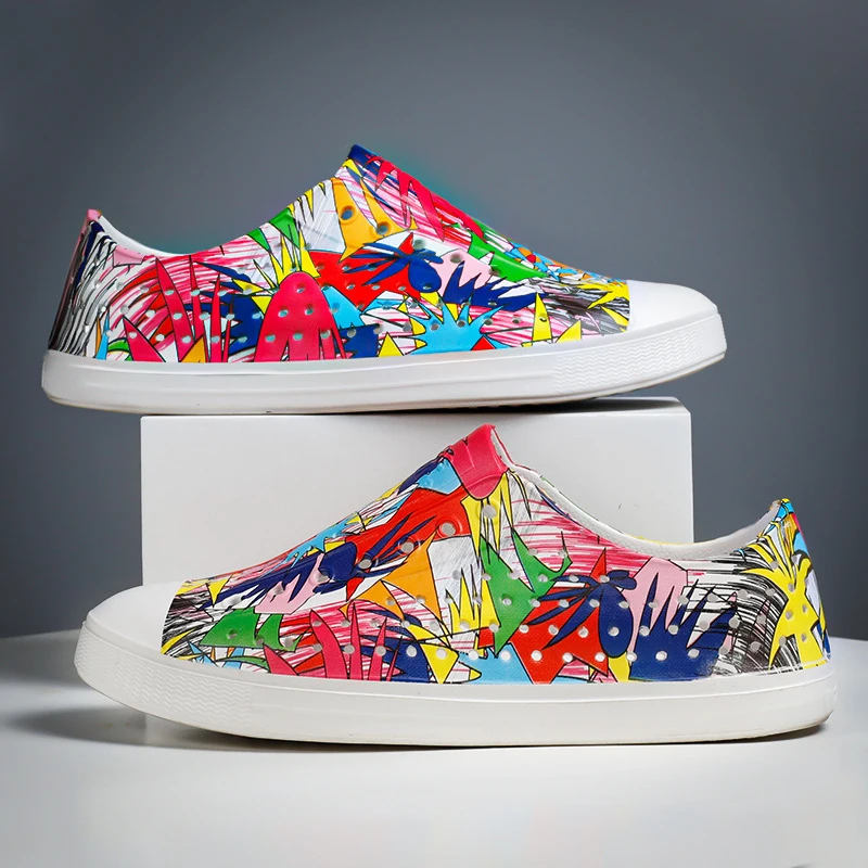 

Summer Sandals Women Graffiti Lightweight Couple Slip-on Slipper Soft Sandalias Casual Print Breathable Female Beach Sandals