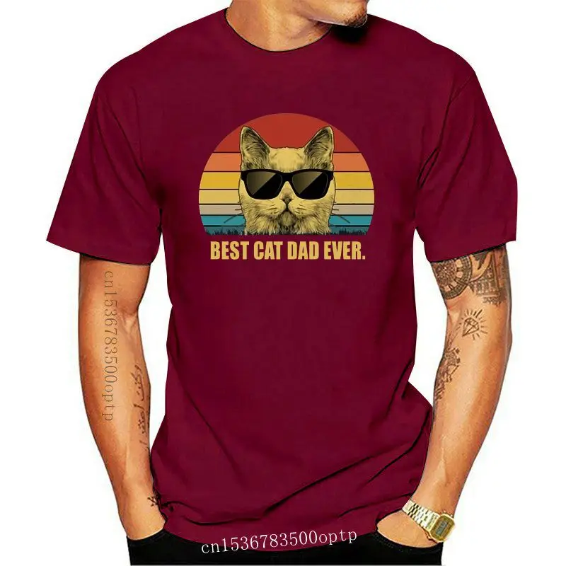 

Футболка мужская Винтажная с забавной надписью «Best Cat Dad Ever»