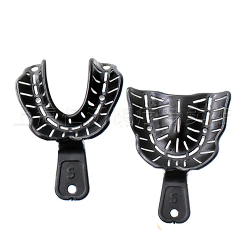 6 шт./партия черные стоматологические лотки из пластика и стали модель зубного