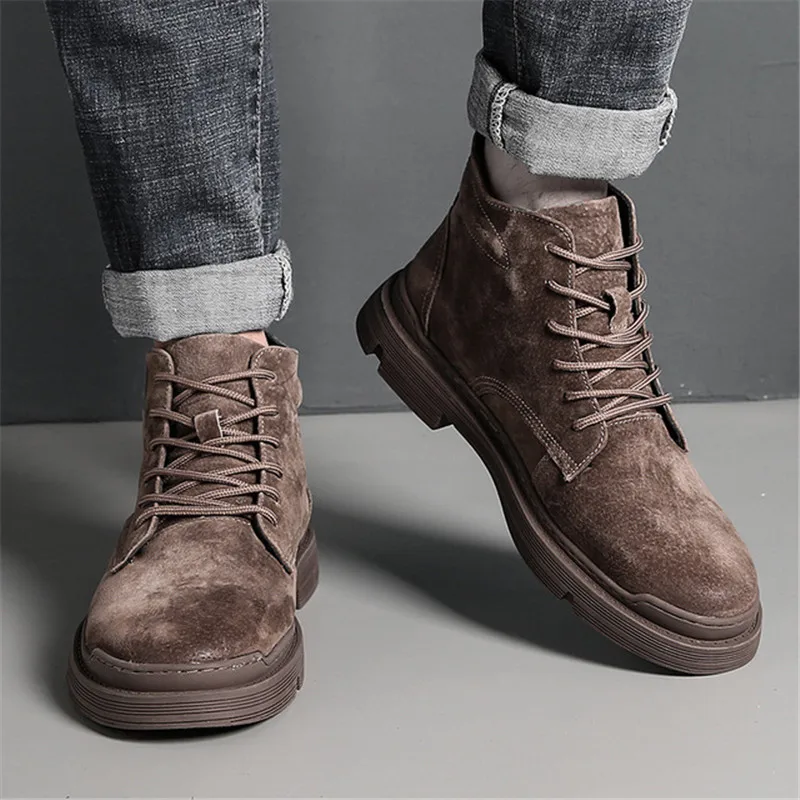 

Ботинки OUDINIAO мужские тактические, армейские ботинки, Модная молодежная обувь из натуральной кожи, цвет хаки