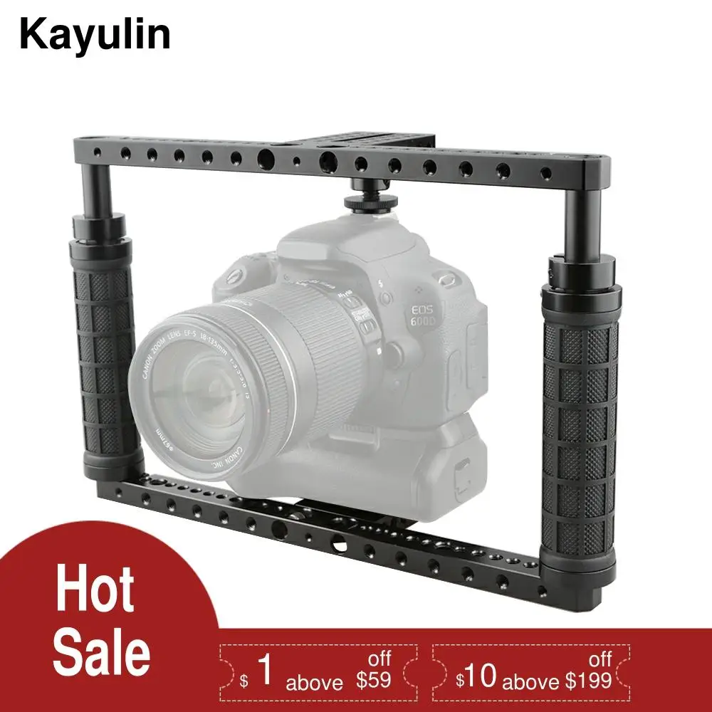 Регулируемая клетка Kayulin для камеры Dslr с адаптером QR Hot Shoe (батарейный блок)
