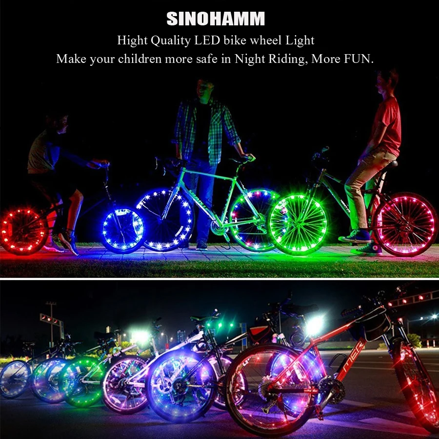 2 шт. светодиодный подсветка для велосипедного колеса яркие спицы Премиум 7