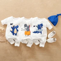 malapina newborn baby romper clothes cotton dinosaur infant boys girls outfit toddler costume jumpsuits with hat for 0 24m