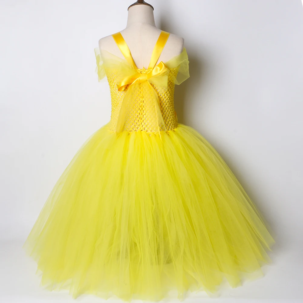 Girls Belle Princess Tutu Dress Tulle Girl Fancy Christmas Halloween Party Kids Beauty and The Beast Cosplay Costume | Детская одежда и