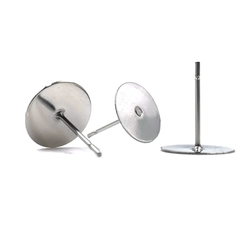 Пустая основа для сережек гвоздиков из нержавеющей стали 100 шт. 3 4 5 6 8 мм кабошонов