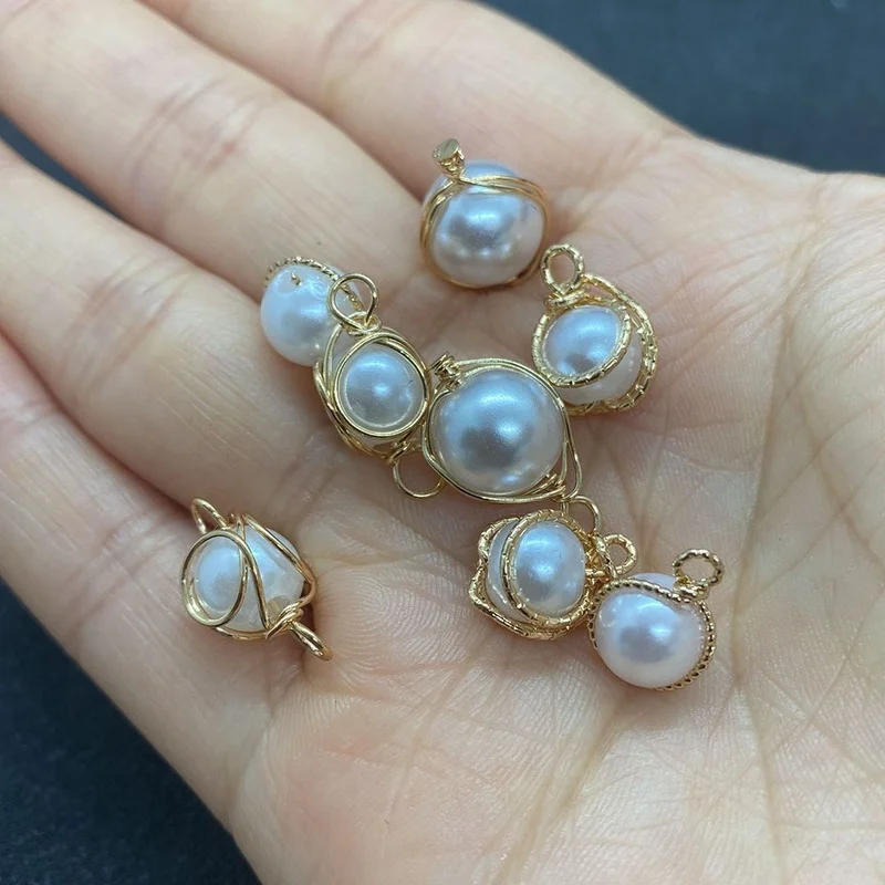 

Necklace Pendant Jewelry Charm Pearl Jewelry Metal Wire Wrapped Pendant DIY Accessories Girl Necklace Jewelry