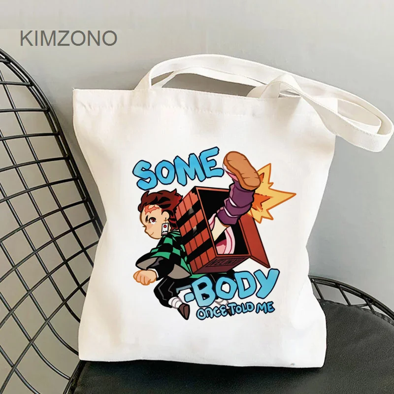 

Demon Slayer Kimetsu No Yaiba shopping bag shopper grocery tote bolso bag reciclaje foldable bolsas reutilizables cloth cabas