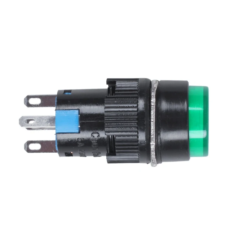 AC 250V 5A SPDT 1NO 1NC 5 контактов с фиксацией Зеленый кнопочный переключатель w 220V