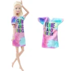 BJDBUS 1 шт. платье-футболка для куклы красочные буквы Женская модная крутая Одежда для куклы Барби аксессуары детские игрушки