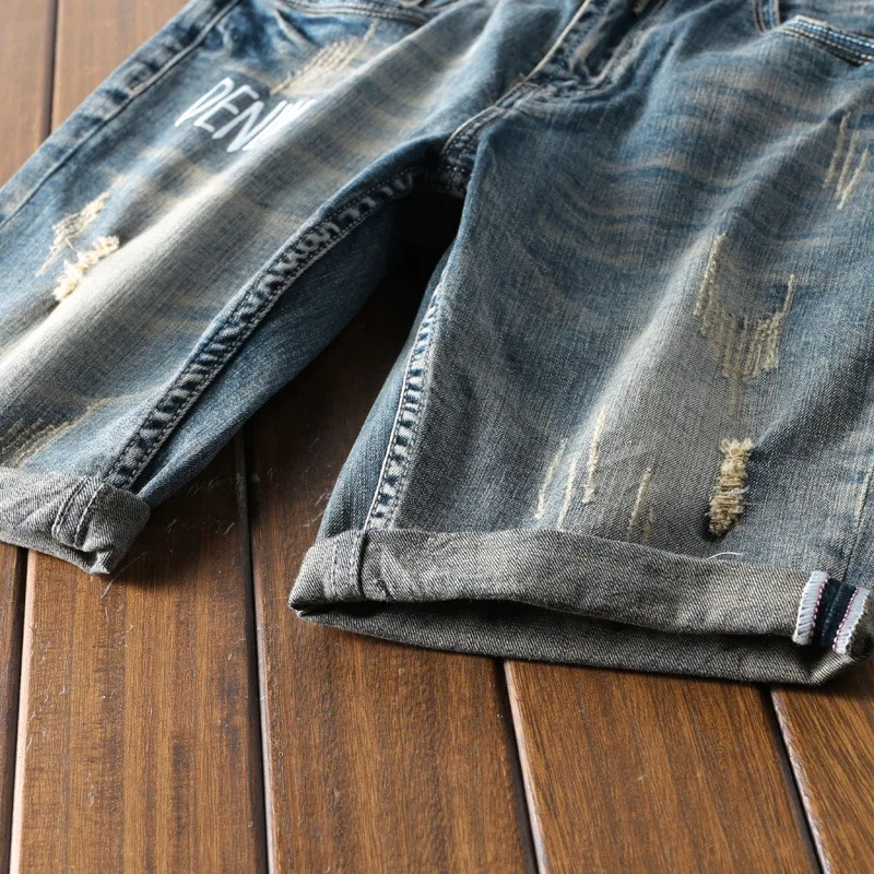 Высокое качество джинсовые до колена прямые Панталоны джинсы Hombre короткие