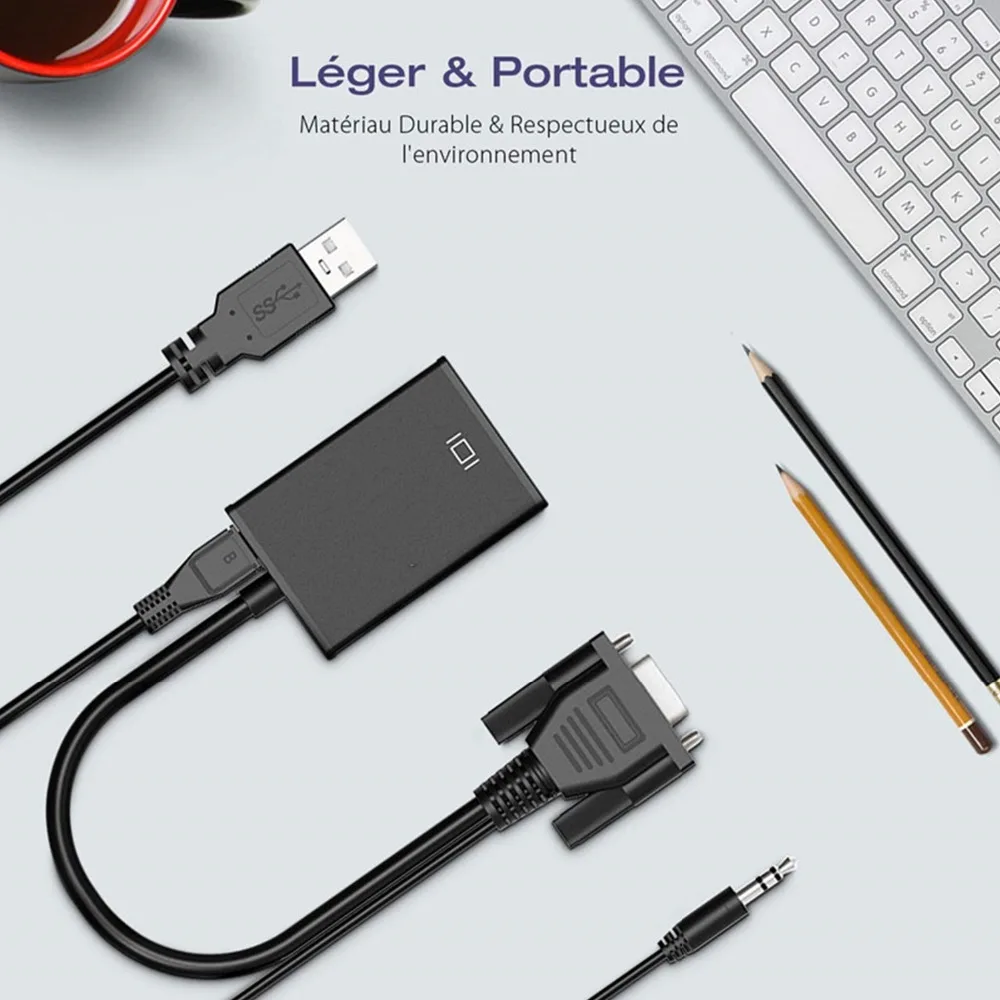 Преобразователь из VGA в HDMI адаптер Выход 1080P HD с аудио VGA2HDMI ТВ AV в HD ТВ Видео кабель конвертер адаптер для ТВ ПК