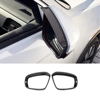 for vw t roc troc t roc 2017 2018 2019 accessories car side door rearview mirror block rain eyebrow cover trim abs carbon fiber