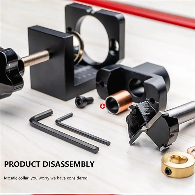 

Drill Guide Hole Punch Locator Kit Aluminum Alloy 35mm Hinge Jig With Clamp Woodworking Installation Hole Locator