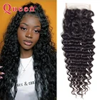 Человеческие волосы на сетке с глубокой волной 4x4, прозрачные бразильские волосы 100% без повреждений, швейцарские кружевные натуральные предварительно выщипанные Детские Волосы Queen