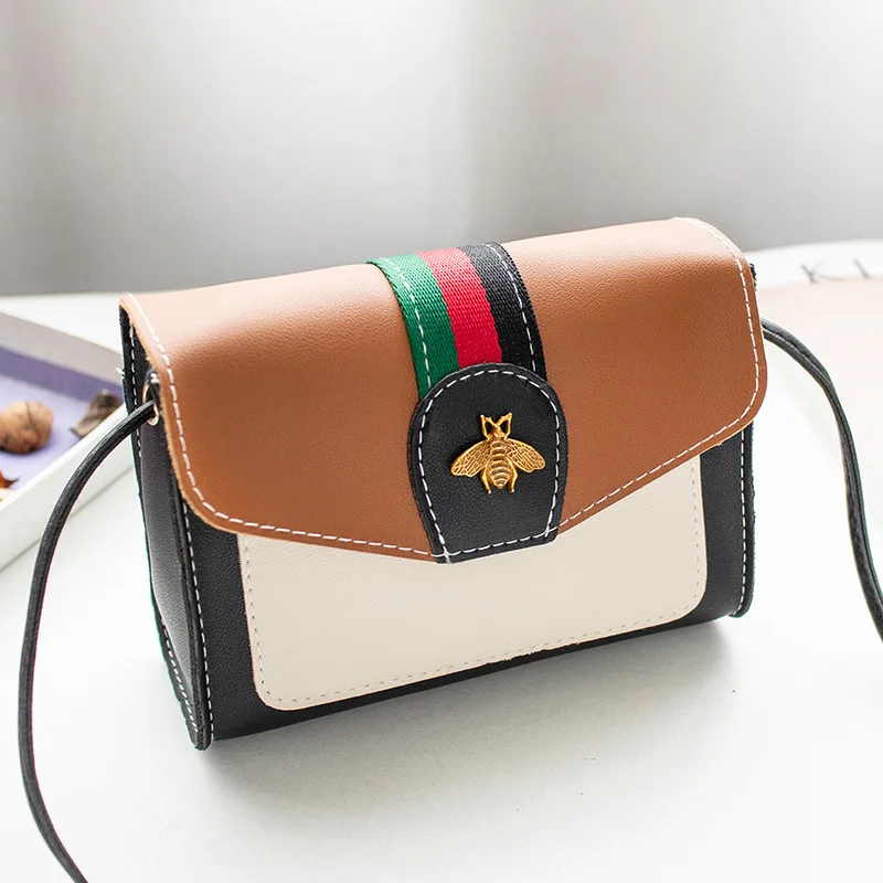 Новинка 2020 женский большой кошелек в полоску кошелек-мессенджер с Пчелой Модный