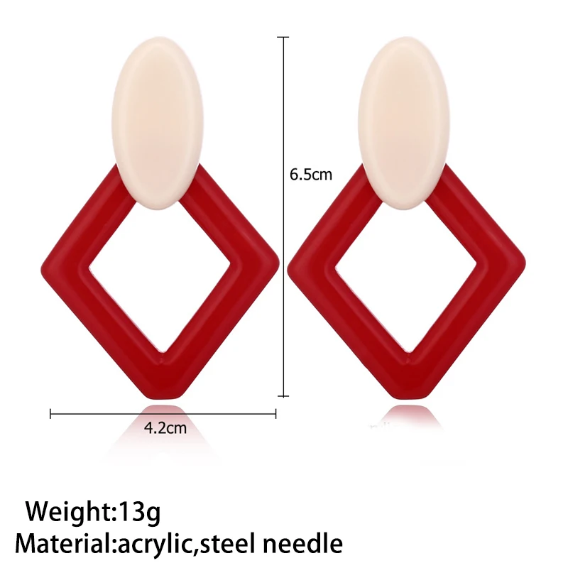 Женские акриловые серьги M & G элегантные длинные с подвеской в форме ромба