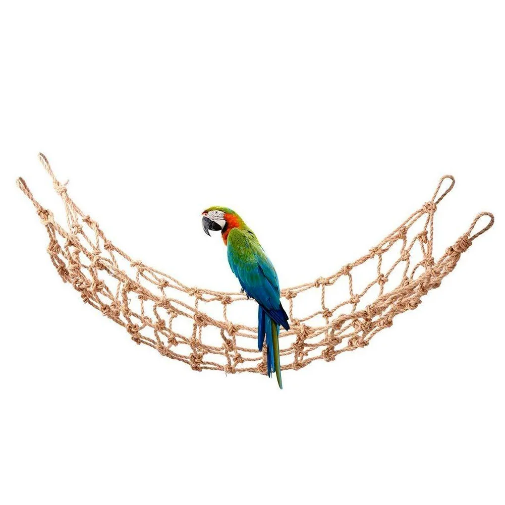 

1PCS Hemp Rope Medium Large Parrots Climbing Net Hanging Swing Bird Game Cage Toy