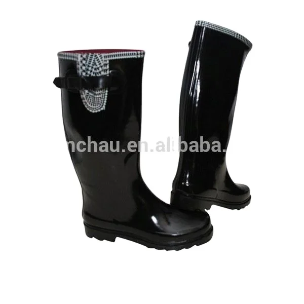 

china low price black rubber motorbike boots
