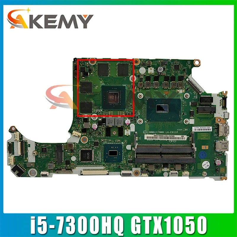 

A715-71 Motherboard For ACER Laptop A715-71G AN515 Laptop C5MMH/C7MMH LA-E911P NBQ2Q11006 with i5-7300HQ GTX 1050 DDR4 Mainboard