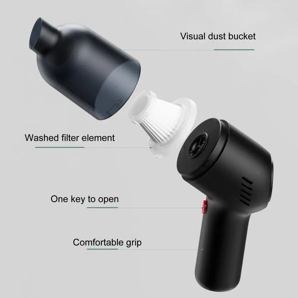Автомобильный пылесос беспроводной Мощное всасывание ABS низкий уровень шума