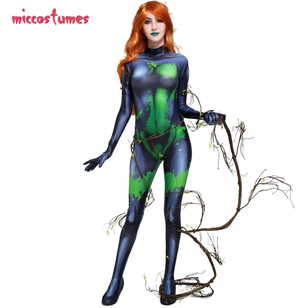 Ядовитый костюм с узором плюща женщина девушка Plantgirl растение токсинов Косплей