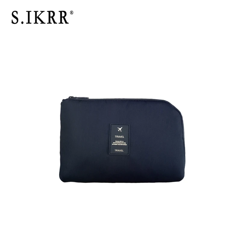 Style1-Navy blue S. IKRR Женская портативная дорожная сумка, упаковка кубиков, многофункциональные аксессуары, Цифровое зарядное устройство, органайзер, маленькая сумка, многоцветная - Цвет: Style1-Navy blue