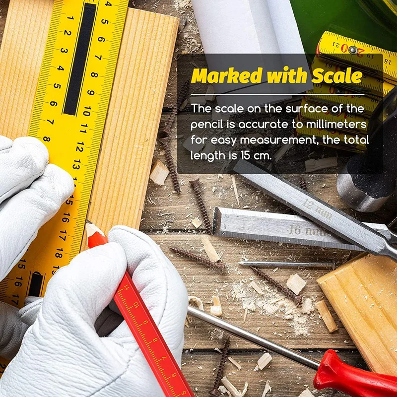 100 шт. восьмиугольные строительные карандаши для деревообработки и маркировки