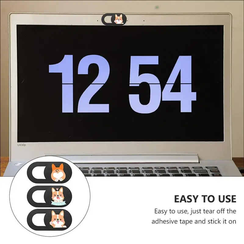 

3PCS Camera Cover Slide Blocker Dog Pattern Privacy Protection Webcam Cover