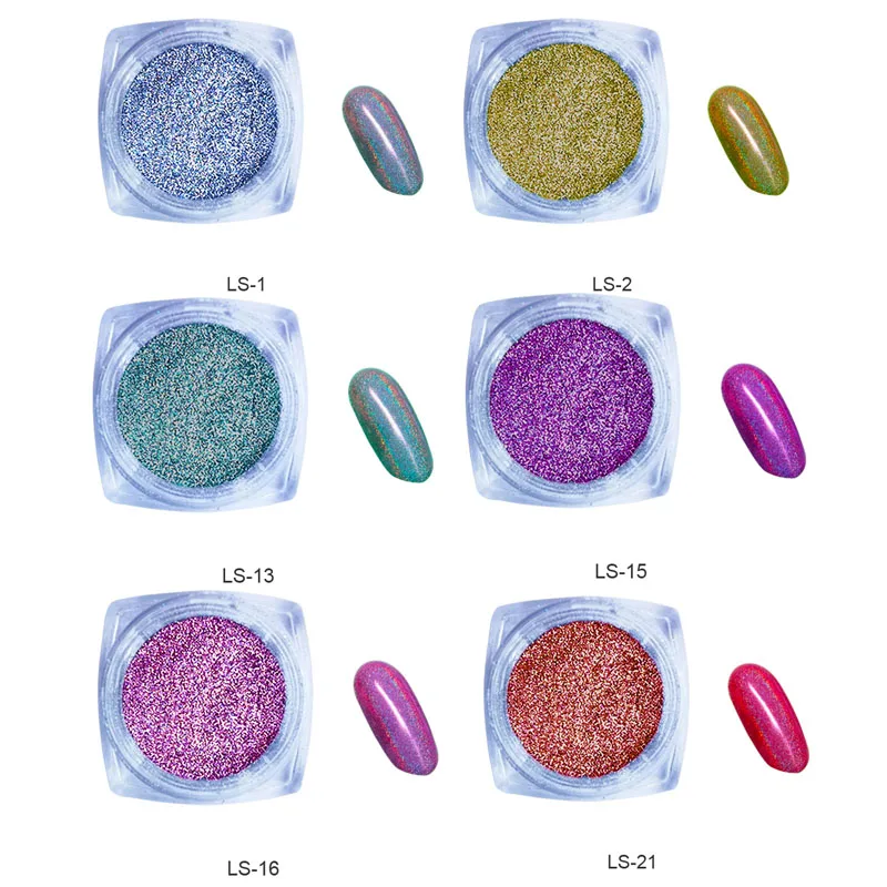 6 компл. Лак для ногтей Сверхтонкий голографический блестящий пылезащитный лак