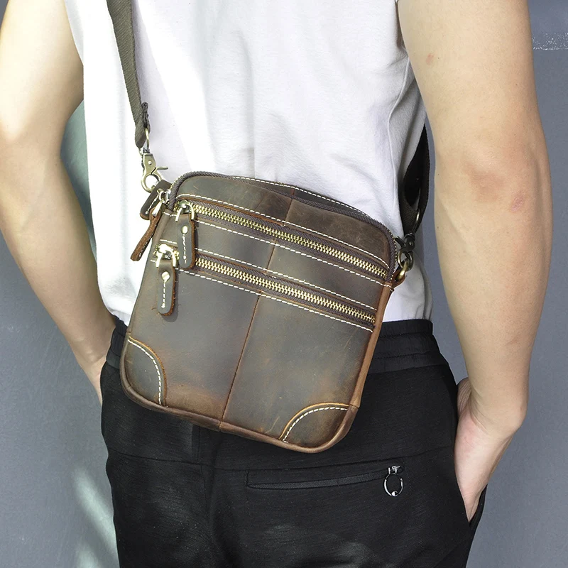 Дизайнерская модная качественная кожаная мужская Повседневная маленькая