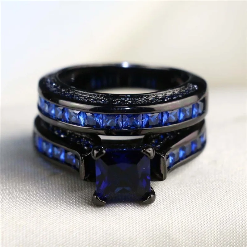 2019 Fashion Stainless Steel Blue Crystal Designer Ring for Men Women AAA Zircon Party Anniversary Couple Lovers Rings Jewelry | Украшения