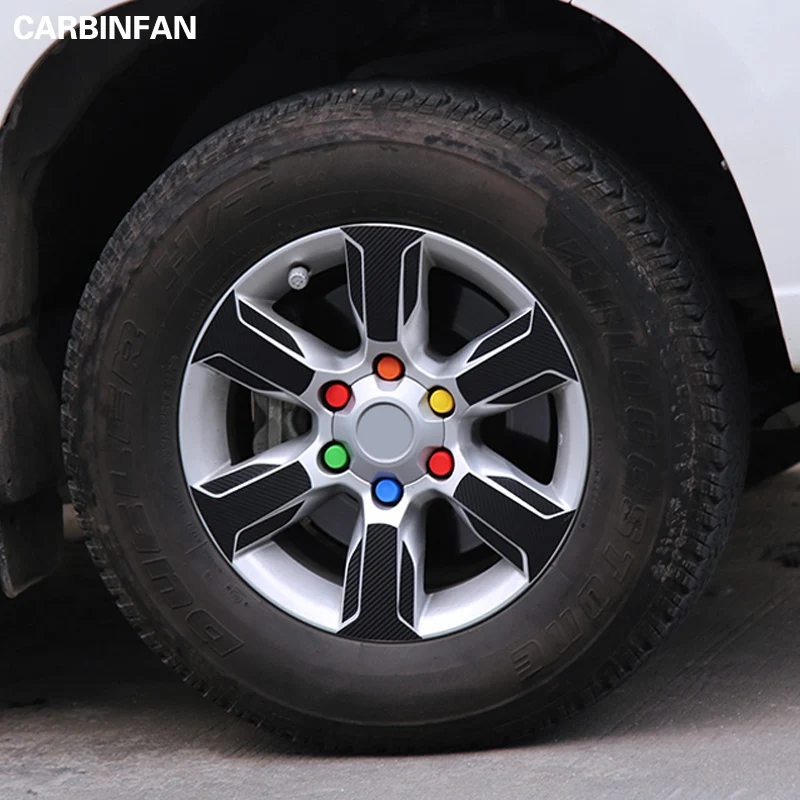 17 дюймов углеродное волокно текстура колеса наклейка на обод наклейки для TOYOTA LAND