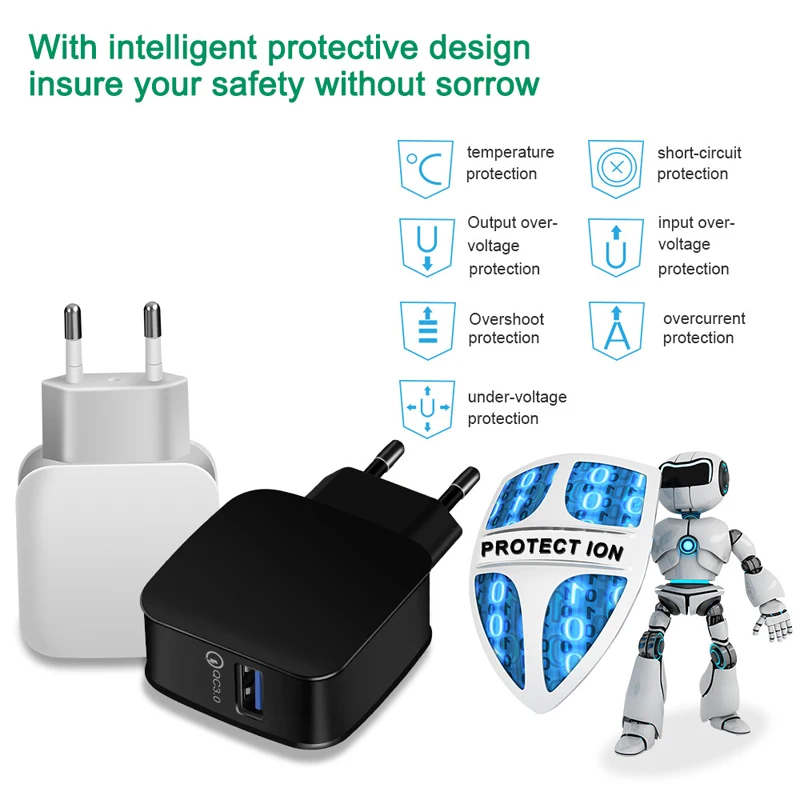 3A Fast Charger Adapter Quick Charge 3.0 EU Plug Type-C USB Cable For OPPO A74 A95 A53 A73 A52 5G Reno 5 4 3 2 Z F Pro Chargers