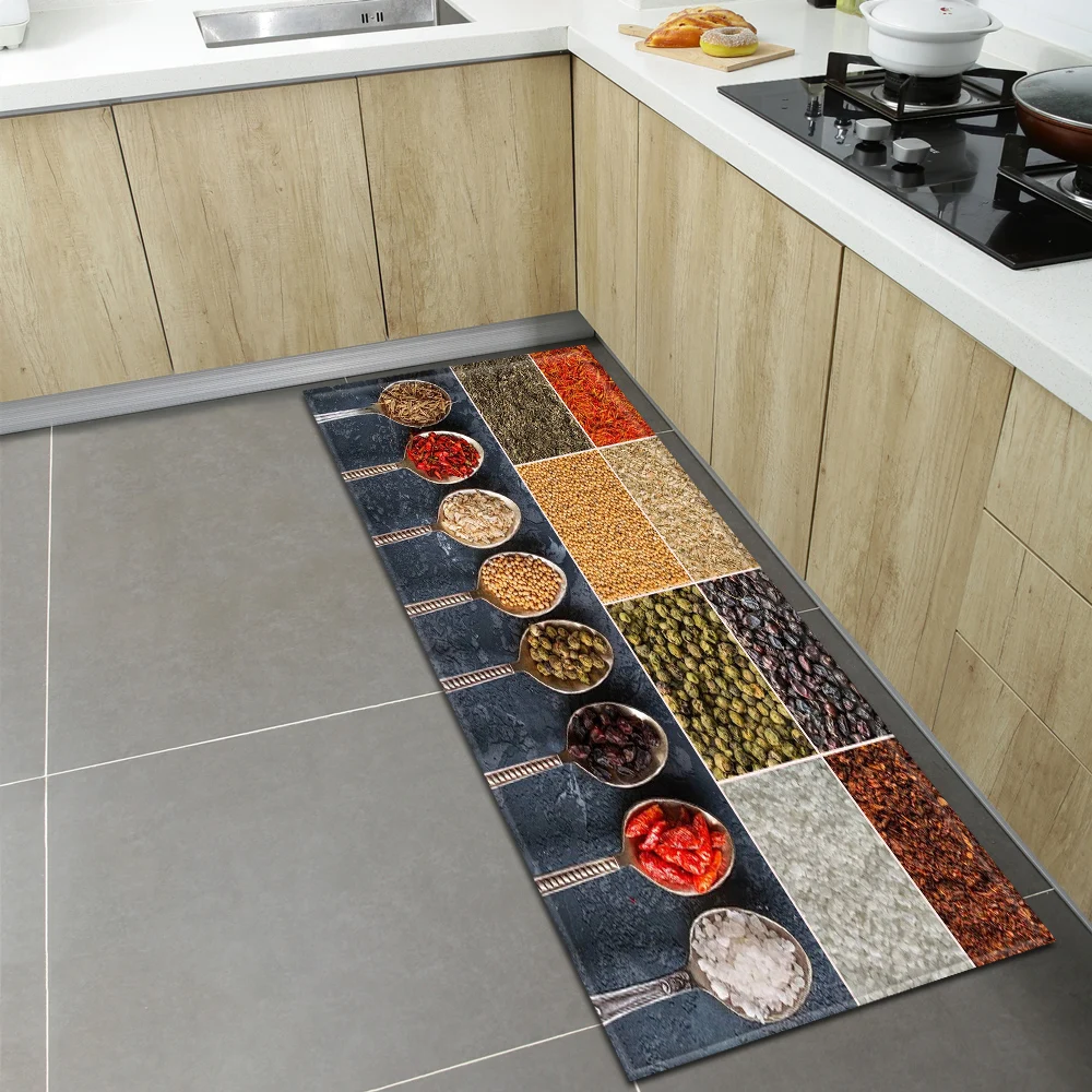 

Kitchen Carpet Bath Entrance Doormat Condiments Living Room Home Bedroom Floor Decor Rug Children Balcony Hallway Anti-Slip Mat